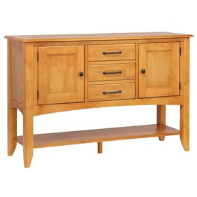 Sunset Trading Selections Light Oak Sideboard with Large Display Shelf