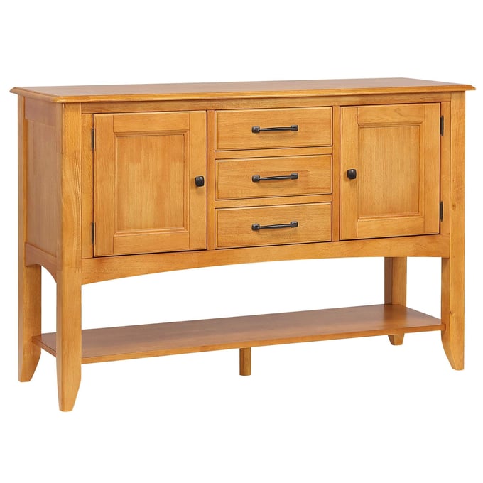 Sunset Trading Selections Light Oak Sideboard with Large Display Shelf SST-DLU-1122-SB-LO