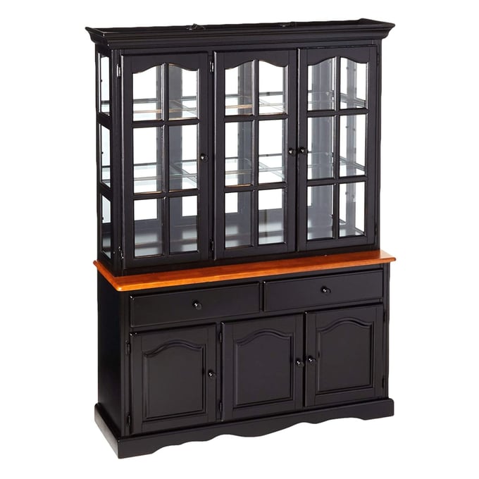 Sunset Trading Antique Black Cherry Treasure Buffet and Lighted Hutch SST-DLU-22-BH-BCH