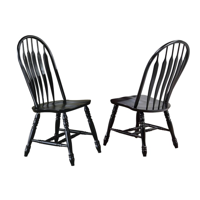 2 Sunset Trading Selections Antique Black Cherry Dining Chairs SST-DLU-4130-AB-2