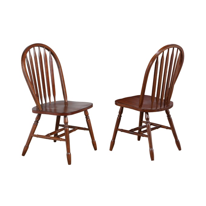 2 Sunset Trading Andrews Chestnut Arrowback Dining Chairs SST-DLU-820-CT-2