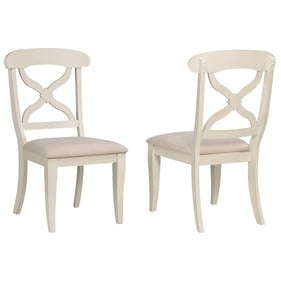 2 Sunset Trading Andrews Antique White Cushions Dining Chairs