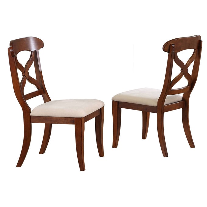 2 Sunset Trading Andrews Chestnut Cushions Dining Chairs SST-DLU-ADW-C12-CT-2