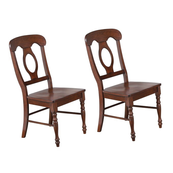 2 Sunset Trading Andrews Chestnut Napoleon Dining Chairs SST-DLU-ADW-C50-CT-2