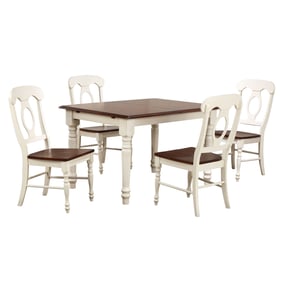 Sunset Trading Andrews White Chestnut 5pc Dining Set with Napoleon Chairs