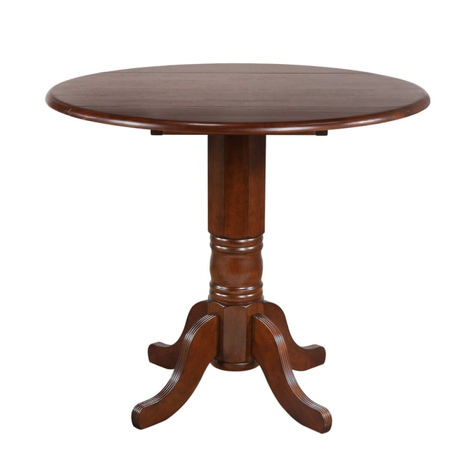 Sunset Trading Andrews Chestnut Round Drop Leaf Pub Table SST-DLU-ADW4242CB-CT