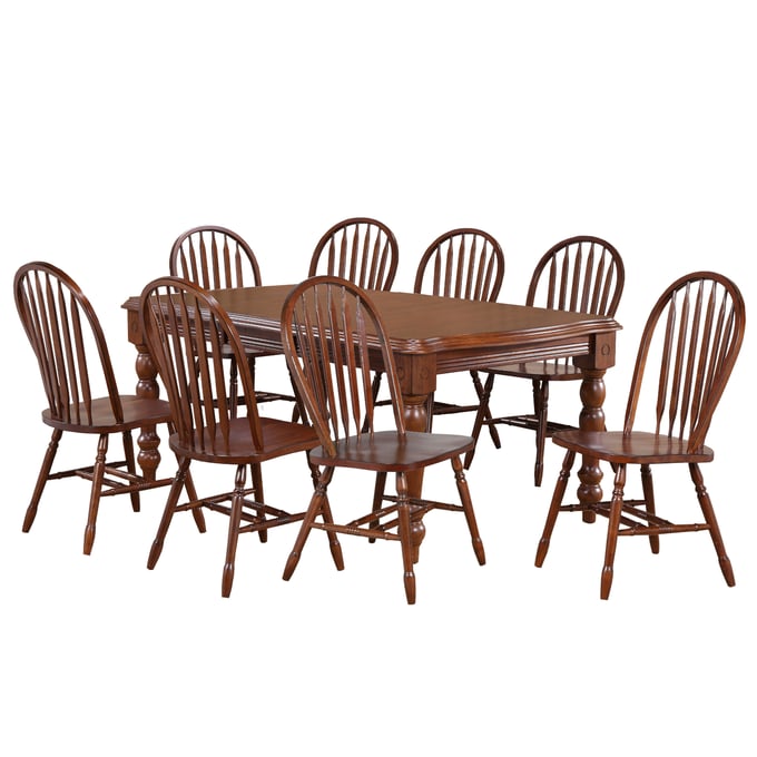 Sunset Trading Cherry 9pc Dining Room Set SST-DLU-ADW4272-820-CT9P