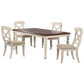 Sunset Trading Andrews White Chestnut Butterfly Leaf 5pc Dining Set