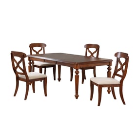 Sunset Trading Andrews Chestnut Butterfly Leaf 5pc Dining Set