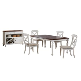 Sunset Trading Andrews White Chestnut 6pc Dining Set with Server