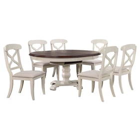 Sunset Trading Andrews White Chestnut Brown 7pc Extendable Dining Set