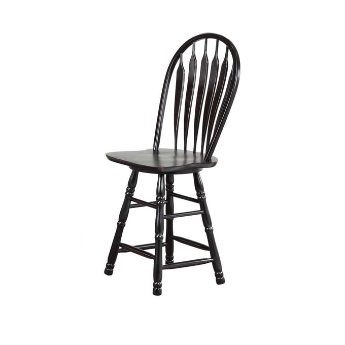 Sunset Trading Antique Black 24 Inch Swivel Barstool SST-DLU-B24-AB