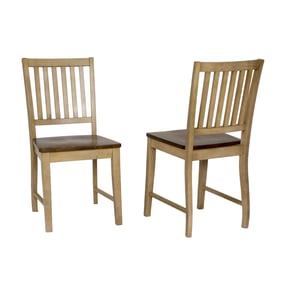 2 Sunset Trading Brook Wheat Pecan Slat Back Dining Chairs