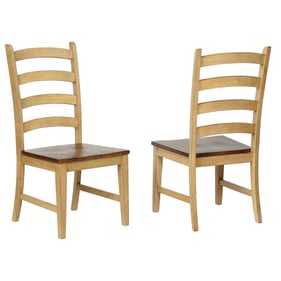 2 Sunset Trading Brook Wheat Pecan Ladder Back Dining Side Chairs