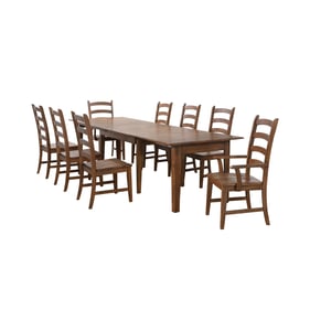 Sunset Trading Simply Brook Brown Wood Extendable 9pc Dining Set