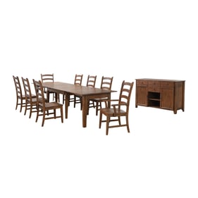 Sunset Trading Simply Brook Brown Wood Extendable 10pc Dining Set