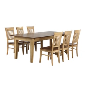 Sunset Trading Brook Wheat Pecan Rectangular Extendable 7pc Dining Set