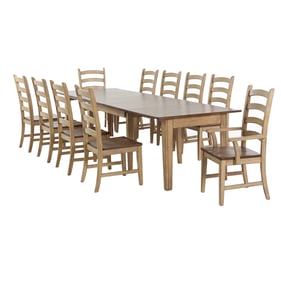 Sunset Trading Brook Wheat Pecan Rectangular 11pc Dining Set