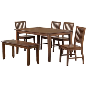 Sunset Trading Simply Brook Amish Brown 6pc Rectangular Dining Set