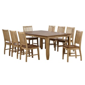 Sunset Trading Brook Wheat Pecan Extendable 9pc Table Dining Set