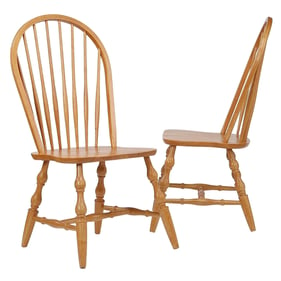 2 Sunset Trading Selections Light Oak Wood Dining Chairs