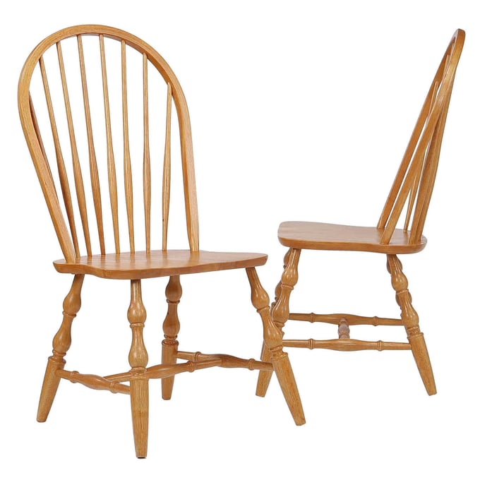 2 Sunset Trading Selections Light Oak Wood Dining Chairs SST-DLU-C30-LO-2