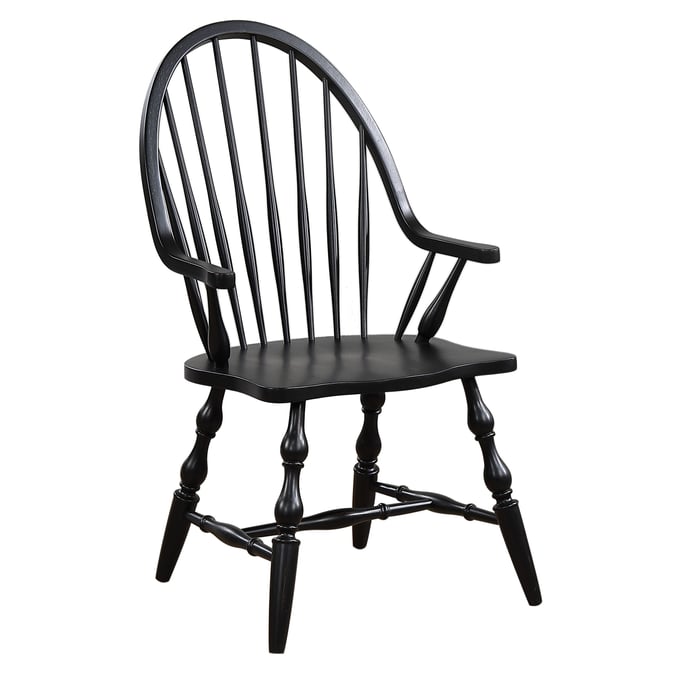 Sunset Trading Black Cherry Antique Dining Arm Chair SST-DLU-C30A-AB