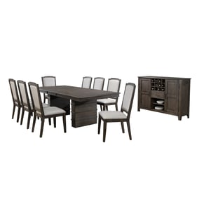 Sunset Trading Cali Gray Brown Extendable 10pc Dining Set with Server