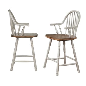 2 Sunset Trading Country Grove Light Gray Brown Counter Bar Stools