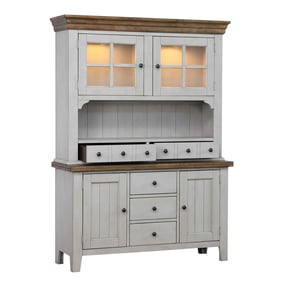 Sunset Trading Country Grove Distressed Light Gray Brown Buffet and Hutch