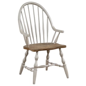 Sunset Trading Country Grove Light Gray Brown Windsor Dining Arm Chair