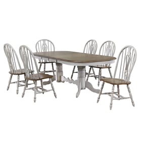 Sunset Trading Country Grove Light Gray Brown 7pc Dining Set