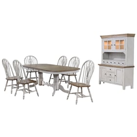 Sunset Trading Country Grove Light Gray Brown 8pc Dining Set