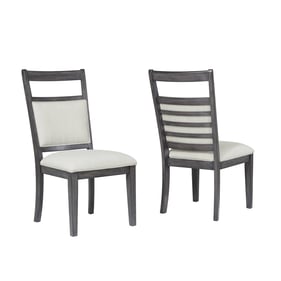 2 Sunset Trading Shades of Weathered Grey Upholstered Dining Chairs