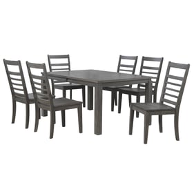 Sunset Trading Shades of Weathered Grey 7pc Dining Set with Ladder Back Cha...