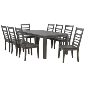 Sunset Trading Shades of Weathered Grey 9pc Dining Set with Ladder Back Cha...