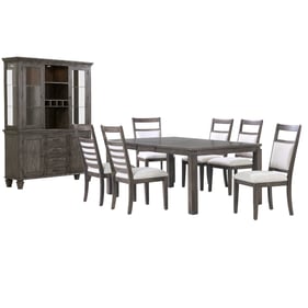 Sunset Trading Shades of Weathered Grey 9pc Dining Set with China Cabinet