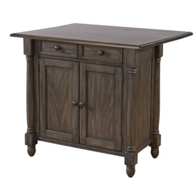 Sunset Trading Shades of Weathered Grey Drop Leaf Kitchen Island