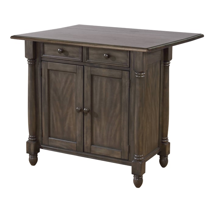 Sunset Trading Shades of Weathered Grey Drop Leaf Kitchen Island SST-DLU-KI-4222-AG