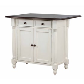 Sunset Trading Andrews White Chestnut Brown Drop Leaf Kitchen Island