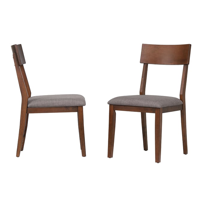 2 Sunset Trading Mid Century Danish Walnut Dining Chairs SST-DLU-MC-C45-2