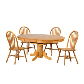 Sunset Trading Selections Light Oak 5pc Dining Set with Arrowback Chairs