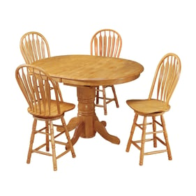 Sunset Trading Selections Light Oak 5pc Pub Set with Swivel Barstools