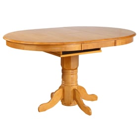 Sunset Trading Selections Light Oak Pedestal Butterfly Leaf Pub Table