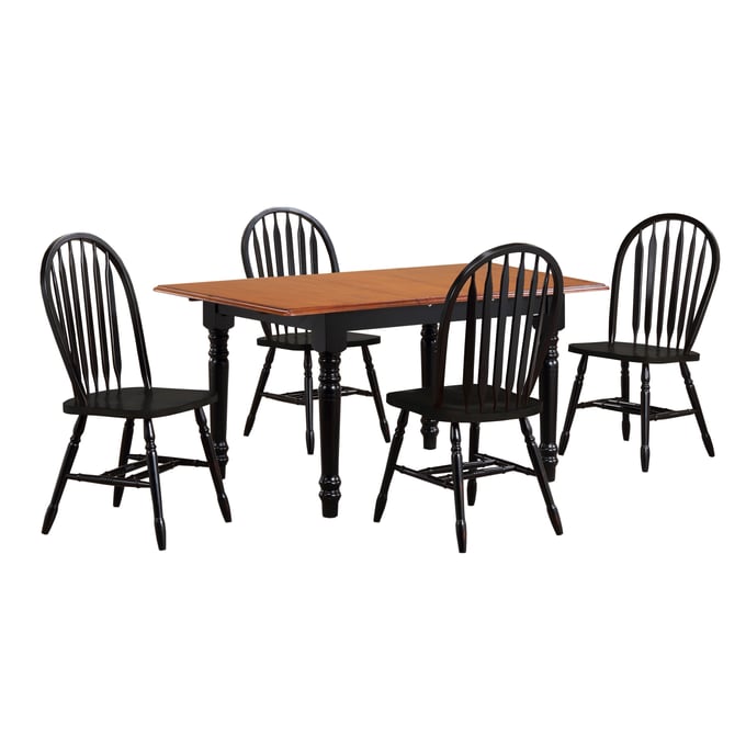 Sunset Trading Antique Black 5pc Dining Set with Arrowback Chairs SST-DLU-TLB3660-820-AB5PC