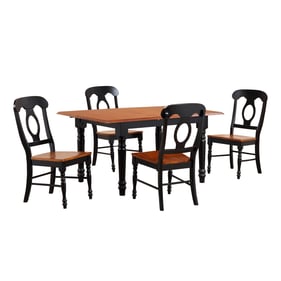 Sunset Trading Antique Black Cherry 5pc Dining Set with Napoleon Chairs