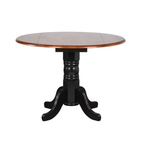 Sunset Trading Antique Black Cherry Round Drop Leaf Dining Table