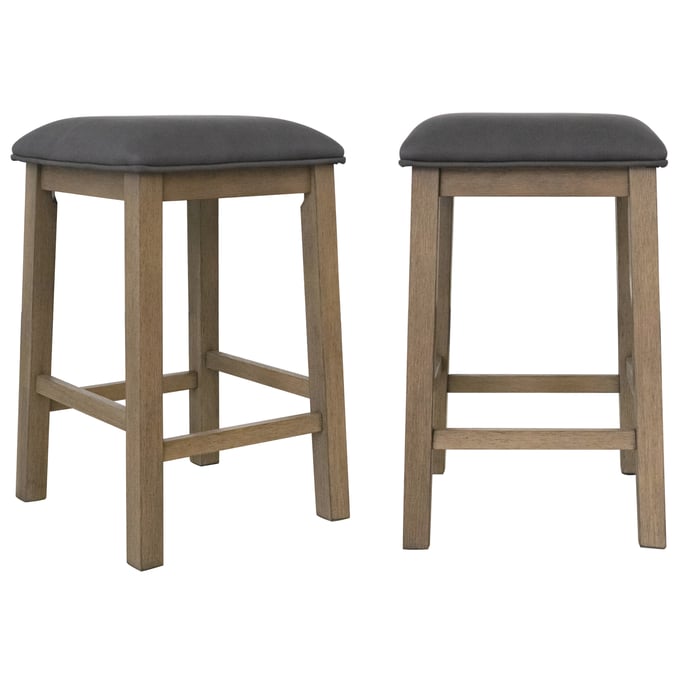 2 Sunset Trading Saunders Brown Backless Bar Stools SST-ED-D18620CS-2