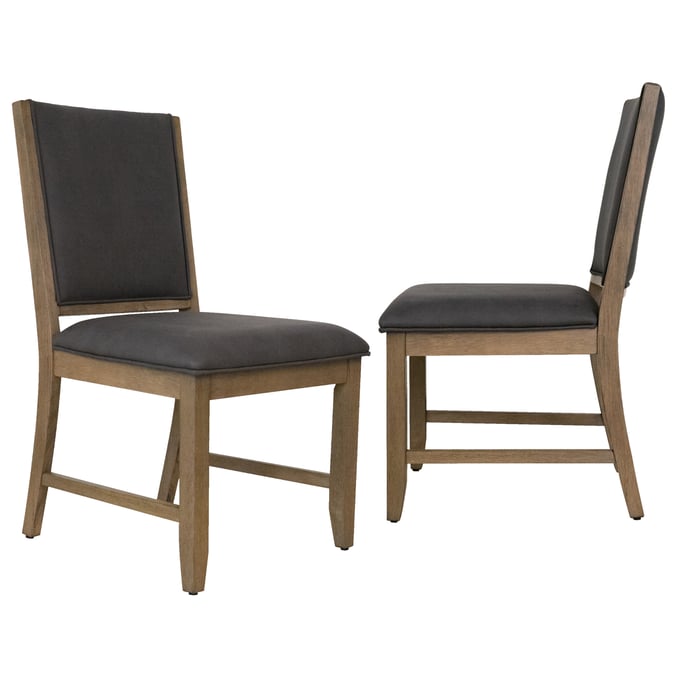 2 Sunset Trading Saunders Brown Upholstered Dining Chairs SST-ED-D18620FSC-2