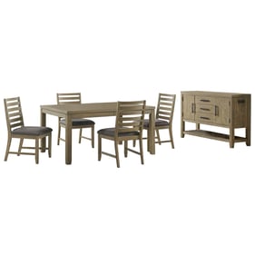 Sunset Trading Saunders Brown 6pc Extendable Dining Set